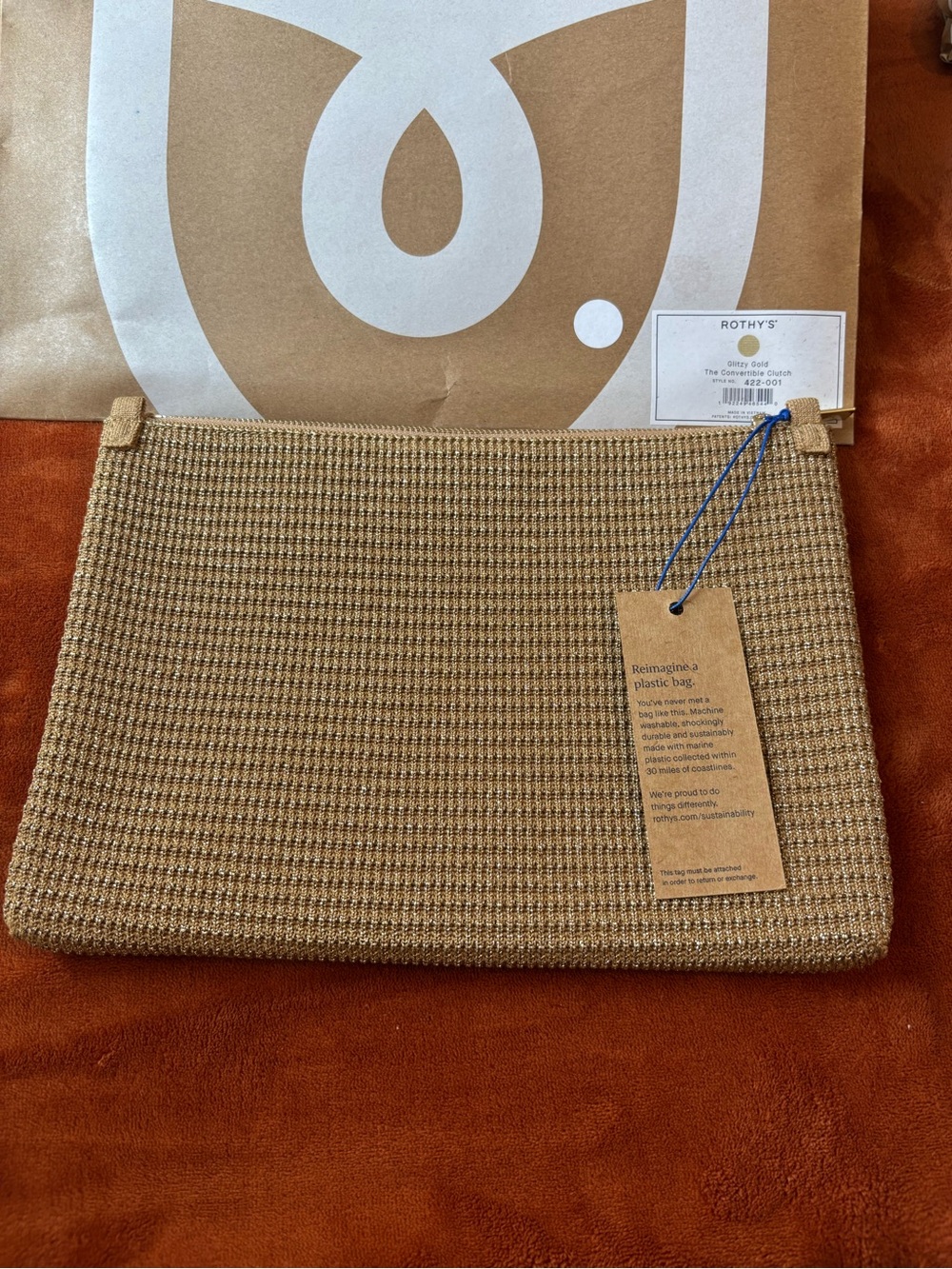 Rothy's Glitzy Gold The Convertible Clutch